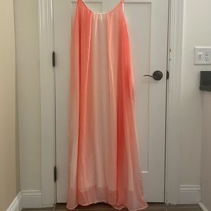 Pink Lily Oceans of Love Coral Ombré Maxi Dress Size medium